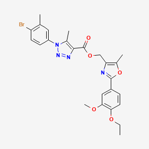 [2-(4-ethoxy-3-methoxyphenyl)-5-methyl-1,3-oxazol-4-yl]methyl 1-(4-bromo-3-methylphenyl)-5-methyl-1H-1,2,3-triazole-4-carboxylate - 1223835-92-4