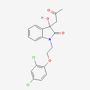1-(2-(2,4-Dichlorophenoxy)ethyl)-3-hydroxy-3-(2-oxopropyl)indolin-2-one - 879043-68-2
