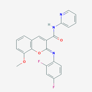 (2Z)-2-[(2,4-difluorophenyl)imino]-8-methoxy-N-(pyridin-2-yl)-2H-chromene-3-carboxamide - 1327172-79-1