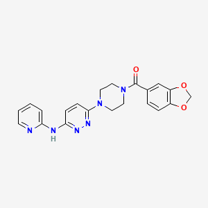 6-[4-(2H-1,3-benzodioxole-5-carbonyl)piperazin-1-yl]-N-(pyridin-2-yl)pyridazin-3-amine - 1021223-64-2