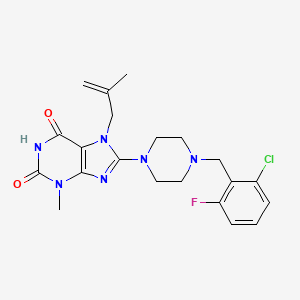 8-(4-(2-chloro-6-fluorobenzyl)piperazin-1-yl)-3-methyl-7-(2-methylallyl)-1H-purine-2,6(3H,7H)-dione - 878430-77-4