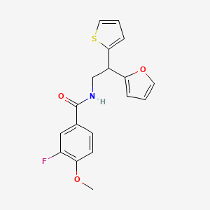 3-fluoro-N-[2-(furan-2-yl)-2-(thiophen-2-yl)ethyl]-4-methoxybenzamide - 2097921-01-0