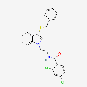 N-(2-(3-(benzylthio)-1H-indol-1-yl)ethyl)-2,4-dichlorobenzamide - 532975-25-0