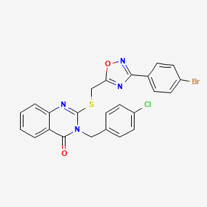 2-(((3-(4-bromophenyl)-1,2,4-oxadiazol-5-yl)methyl)thio)-3-(4-chlorobenzyl)quinazolin-4(3H)-one - 2034520-60-8