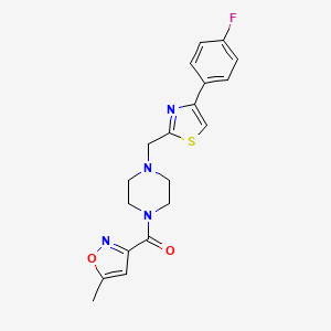 (4-((4-(4-Fluorophenyl)thiazol-2-yl)methyl)piperazin-1-yl)(5-methylisoxazol-3-yl)methanone - 1203058-17-6