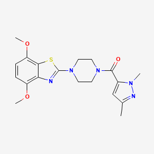 2-[4-(1,3-dimethyl-1H-pyrazole-5-carbonyl)piperazin-1-yl]-4,7-dimethoxy-1,3-benzothiazole - 1014070-48-4