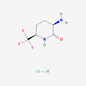 (3R,6R)-3-Amino-6-(trifluoromethyl)piperidin-2-one;hydrochloride - 2343964-42-9