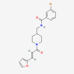 (E)-3-bromo-N-((1-(3-(furan-2-yl)acryloyl)piperidin-4-yl)methyl)benzamide - 1235692-55-3