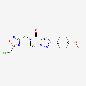 5-{[5-(chloromethyl)-1,2,4-oxadiazol-3-yl]methyl}-2-(4-methoxyphenyl)pyrazolo[1,5-a]pyrazin-4(5H)-one - 1261016-25-4