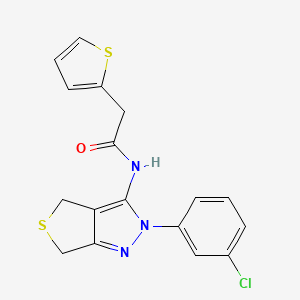 N-[2-(3-chlorophenyl)-2H,4H,6H-thieno[3,4-c]pyrazol-3-yl]-2-(thiophen-2-yl)acetamide - 450340-57-5