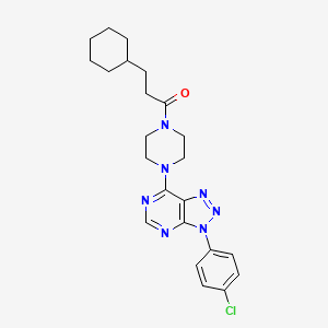 1-(4-(3-(4-chlorophenyl)-3H-[1,2,3]triazolo[4,5-d]pyrimidin-7-yl)piperazin-1-yl)-3-cyclohexylpropan-1-one - 920228-36-0