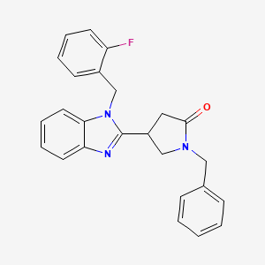 1-benzyl-4-(1-(2-fluorobenzyl)-1H-benzo[d]imidazol-2-yl)pyrrolidin-2-one - 847396-42-3