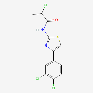 2-chloro-N-[4-(3,4-dichlorophenyl)-1,3-thiazol-2-yl]propanamide - 726154-28-5