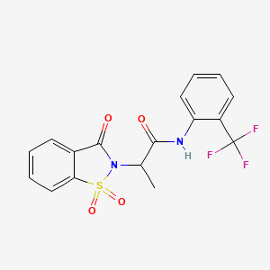 2-(1,1-dioxido-3-oxobenzo[d]isothiazol-2(3H)-yl)-N-(2-(trifluoromethyl)phenyl)propanamide - 899955-23-8