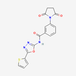 3-(2,5-dioxopyrrolidin-1-yl)-N-(5-(thiophen-2-yl)-1,3,4-oxadiazol-2-yl)benzamide - 865287-90-7