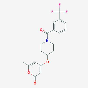 6-methyl-4-((1-(3-(trifluoromethyl)benzoyl)piperidin-4-yl)oxy)-2H-pyran-2-one - 1795089-88-1