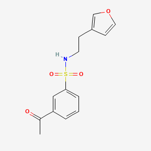 3-acetyl-N-(2-(furan-3-yl)ethyl)benzenesulfonamide - 1797270-00-8