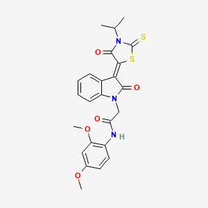 N-(2,4-Dimethoxyphenyl)-2-[(3Z)-3-(3-isopropyl-4-oxo-2-thioxo-1,3-thiazolidin-5-ylidene)-2-oxo-2,3-dihydro-1H-indol-1-YL]acetamide - 617694-86-7