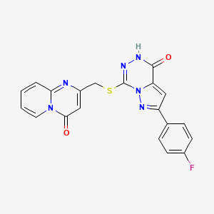 2-({[2-(4-fluorophenyl)-4-oxo-4,5-dihydropyrazolo[1,5-d][1,2,4]triazin-7-yl]thio}methyl)-4H-pyrido[1,2-a]pyrimidin-4-one - 1040681-62-6