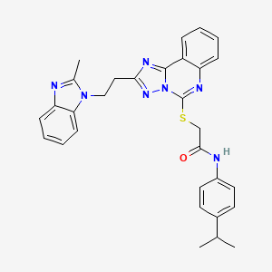 2-({2-[2-(2-methyl-1H-1,3-benzodiazol-1-yl)ethyl]-[1,2,4]triazolo[1,5-c]quinazolin-5-yl}sulfanyl)-N-[4-(propan-2-yl)phenyl]acetamide - 896699-86-8