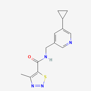 N-((5-cyclopropylpyridin-3-yl)methyl)-4-methyl-1,2,3-thiadiazole-5-carboxamide - 2034232-71-6