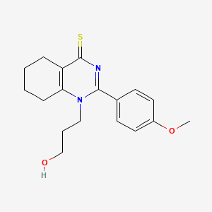 1-(3-hydroxypropyl)-2-(4-methoxyphenyl)-1,4,5,6,7,8-hexahydroquinazoline-4-thione - 342596-66-1