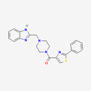(4-((1H-benzo[d]imidazol-2-yl)methyl)piperazin-1-yl)(2-phenylthiazol-4-yl)methanone - 1170166-68-3