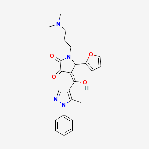 1-(3-(dimethylamino)propyl)-5-(furan-2-yl)-3-hydroxy-4-(5-methyl-1-phenyl-1H-pyrazole-4-carbonyl)-1H-pyrrol-2(5H)-one - 1010870-56-0
