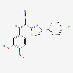(Z)-2-(4-(4-chlorophenyl)thiazol-2-yl)-3-(3-hydroxy-4-methoxyphenyl)acrylonitrile - 476671-32-6