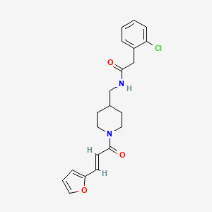 (E)-2-(2-chlorophenyl)-N-((1-(3-(furan-2-yl)acryloyl)piperidin-4-yl)methyl)acetamide - 1235707-23-9