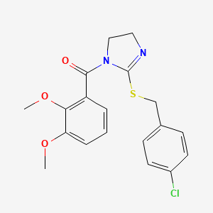 (2-((4-chlorobenzyl)thio)-4,5-dihydro-1H-imidazol-1-yl)(2,3-dimethoxyphenyl)methanone - 851801-62-2