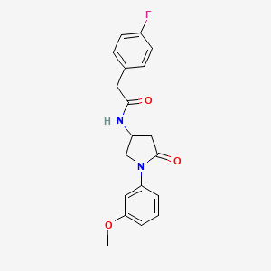 2-(4-fluorophenyl)-N-[1-(3-methoxyphenyl)-5-oxopyrrolidin-3-yl]acetamide - 896273-34-0