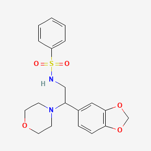 N-(2-(benzo[d][1,3]dioxol-5-yl)-2-morpholinoethyl)benzenesulfonamide - 887218-88-4