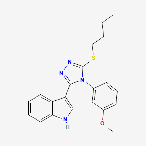 3-(5-(butylthio)-4-(3-methoxyphenyl)-4H-1,2,4-triazol-3-yl)-1H-indole - 946377-11-3
