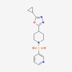 2-Cyclopropyl-5-(1-(pyridin-3-ylsulfonyl)piperidin-4-yl)-1,3,4-oxadiazole - 1170198-70-5