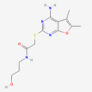 2-(4-amino-5,6-dimethylfuro[2,3-d]pyrimidin-2-yl)sulfanyl-N-(3-hydroxypropyl)acetamide - 497081-95-5