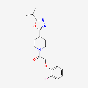 2-(2-Fluorophenoxy)-1-(4-(5-isopropyl-1,3,4-oxadiazol-2-yl)piperidin-1-yl)ethanone - 1211395-66-2