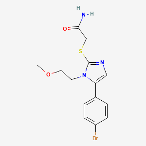 2-((5-(4-bromophenyl)-1-(2-methoxyethyl)-1H-imidazol-2-yl)thio)acetamide - 1207023-81-1