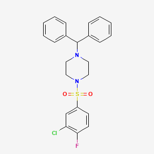 1-(3-Chloro-4-fluorobenzenesulfonyl)-4-(diphenylmethyl)piperazine - 667912-14-3