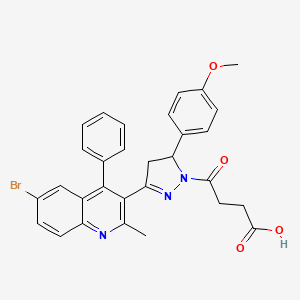 4-[3-(6-bromo-2-methyl-4-phenylquinolin-3-yl)-5-(4-methoxyphenyl)-4,5-dihydro-1H-pyrazol-1-yl]-4-oxobutanoic acid - 330662-91-4