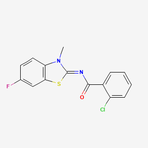 (E)-2-chloro-N-(6-fluoro-3-methylbenzo[d]thiazol-2(3H)-ylidene)benzamide - 477510-90-0