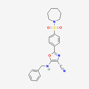 2-[4-(AZEPANE-1-SULFONYL)PHENYL]-5-(BENZYLAMINO)-1,3-OXAZOLE-4-CARBONITRILE - 940999-12-2