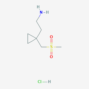 2-[1-(Methanesulfonylmethyl)cyclopropyl]ethan-1-amine hydrochloride - 1955531-16-4