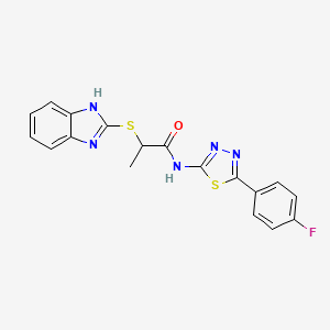 2-(1H-benzimidazol-2-ylsulfanyl)-N-[5-(4-fluorophenyl)-1,3,4-thiadiazol-2-yl]propanamide - 394234-66-3