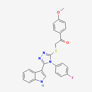 2-{[4-(4-fluorophenyl)-5-(1H-indol-3-yl)-4H-1,2,4-triazol-3-yl]sulfanyl}-1-(4-methoxyphenyl)ethan-1-one - 946236-52-8