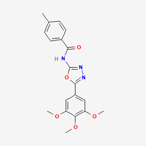 4-methyl-N-[5-(3,4,5-trimethoxyphenyl)-1,3,4-oxadiazol-2-yl]benzamide - 891116-55-5