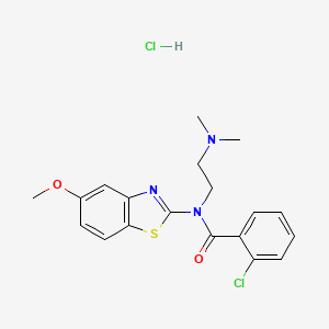 2-chloro-N-(2-(dimethylamino)ethyl)-N-(5-methoxybenzo[d]thiazol-2-yl)benzamide hydrochloride - 1217069-26-5