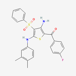 3-(benzenesulfonyl)-N2-(3,4-dimethylphenyl)-5-(4-fluorobenzoyl)thiophene-2,4-diamine - 1115562-41-8