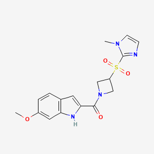 6-methoxy-2-{3-[(1-methyl-1H-imidazol-2-yl)sulfonyl]azetidine-1-carbonyl}-1H-indole - 2309781-80-2