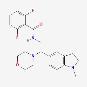 2,6-difluoro-N-(2-(1-methylindolin-5-yl)-2-morpholinoethyl)benzamide - 922033-86-1